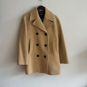 Mango double breasted virgin wool coat